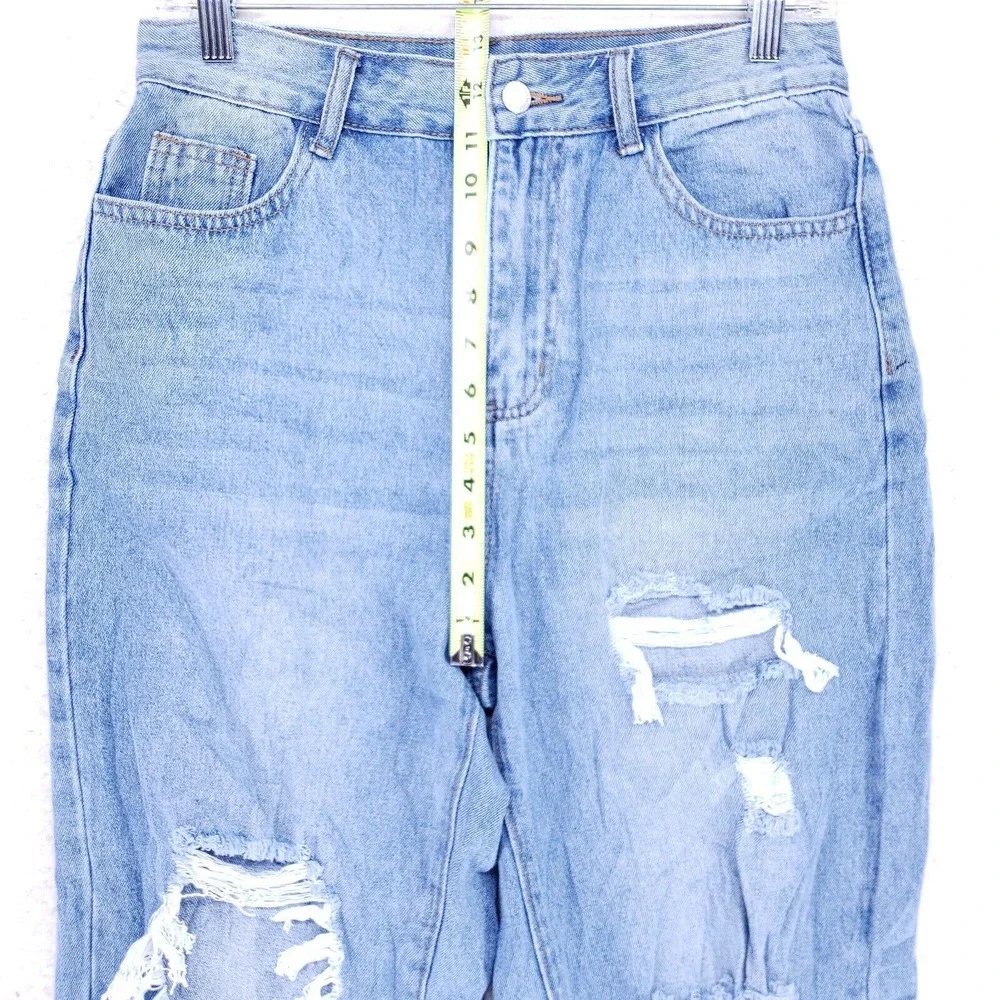 SHEIN Jeans Denim Cotton Womens Size M Blue Straight Stretch VTG Mid Rise Slim